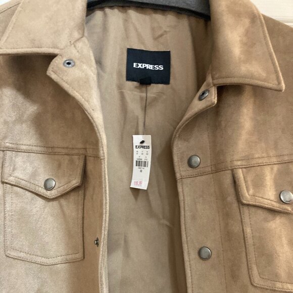 NEW Men's EXPRESS Tan Jacket XS-S - Picture 4 of 7